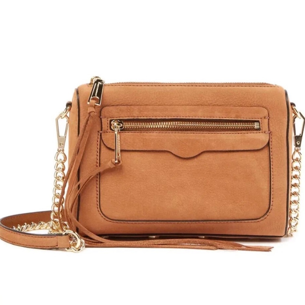 Rebecca Minkoff X6005 Brown Suede Avery Crossbody Bag - with tags